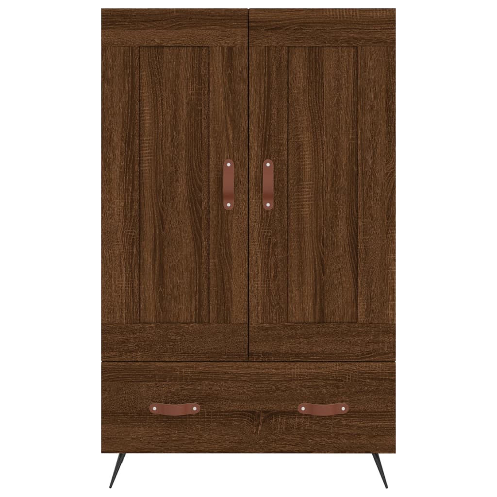 Buffet haut chêne marron 69,5x31x115 cm bois d'ingénierie