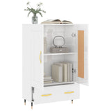 Buffet haut blanc brillant 69,5x31x115 cm bois d'ingénierie