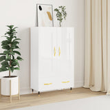 High sideboard white gloss 69.5x31x115 cm engineered wood