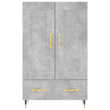 Betongraues hohes Sideboard 69,5 x 31 x 115 cm, Holzwerkstoff