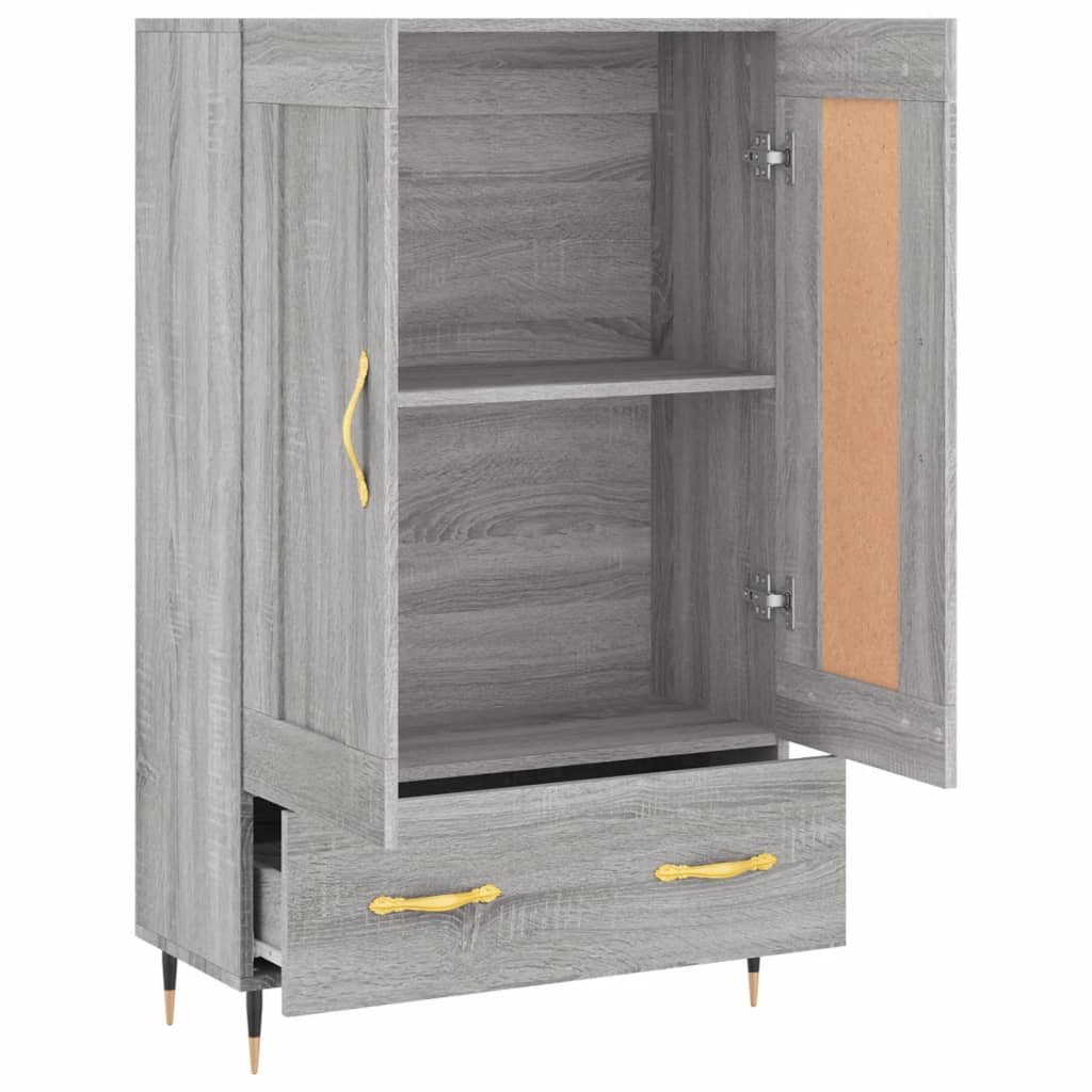 Buffet haut sonoma gris 69,5x31x115 cm bois d'ingénierie