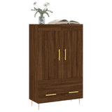 Buffet haut chêne marron 69,5x31x115 cm bois d'ingénierie