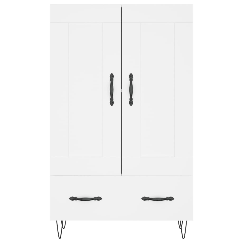 Buffet haut blanc 69,5x31x115 cm bois d'ingénierie