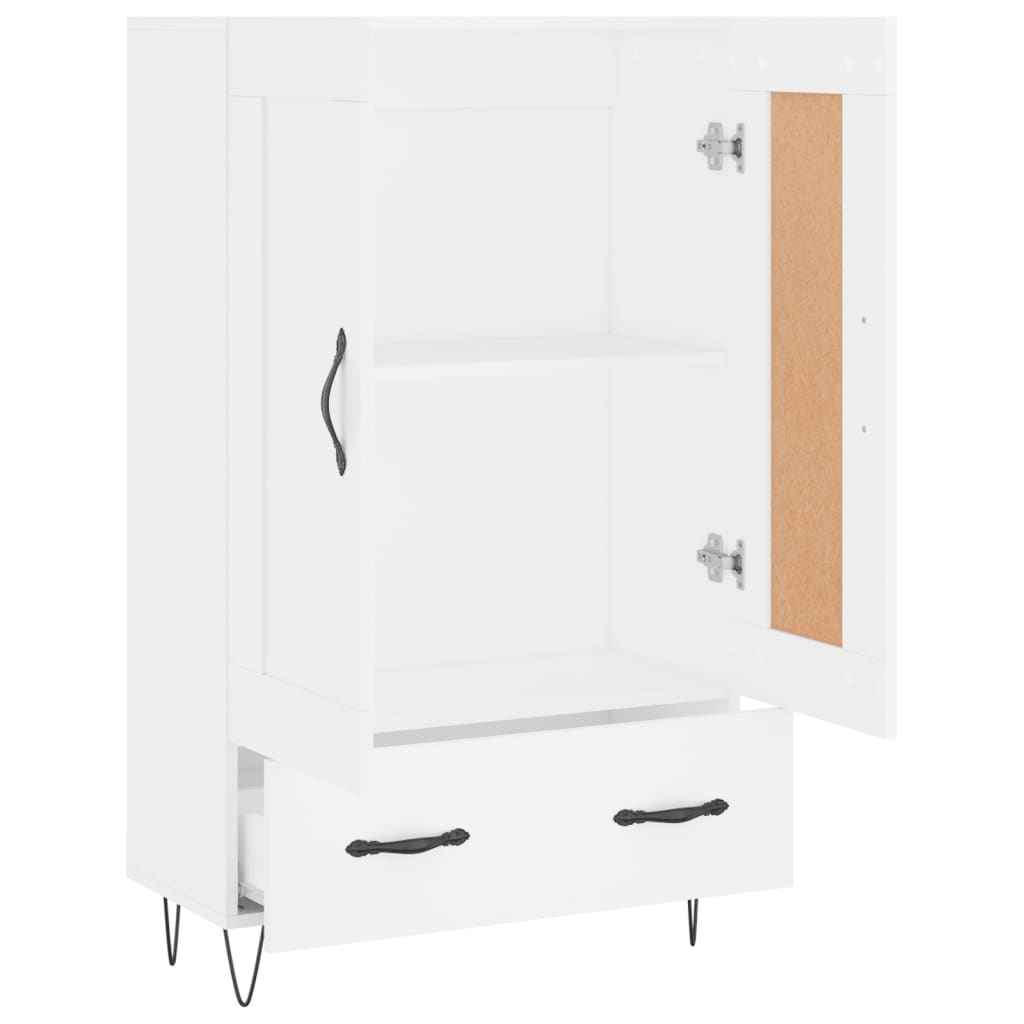 Buffet haut blanc 69,5x31x115 cm bois d'ingénierie