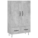 Betongraues hohes Sideboard 69,5 x 31 x 115 cm, Holzwerkstoff