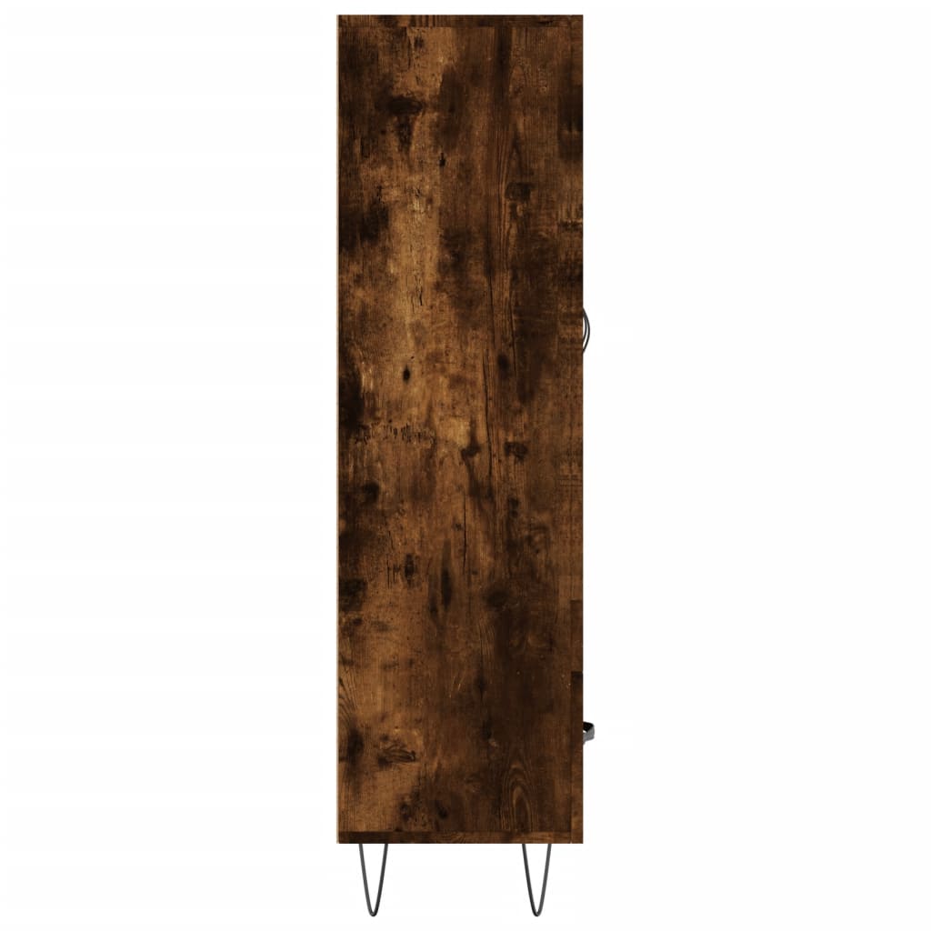 Buffet haut chêne fumé 69,5x31x115 cm bois d'ingénierie