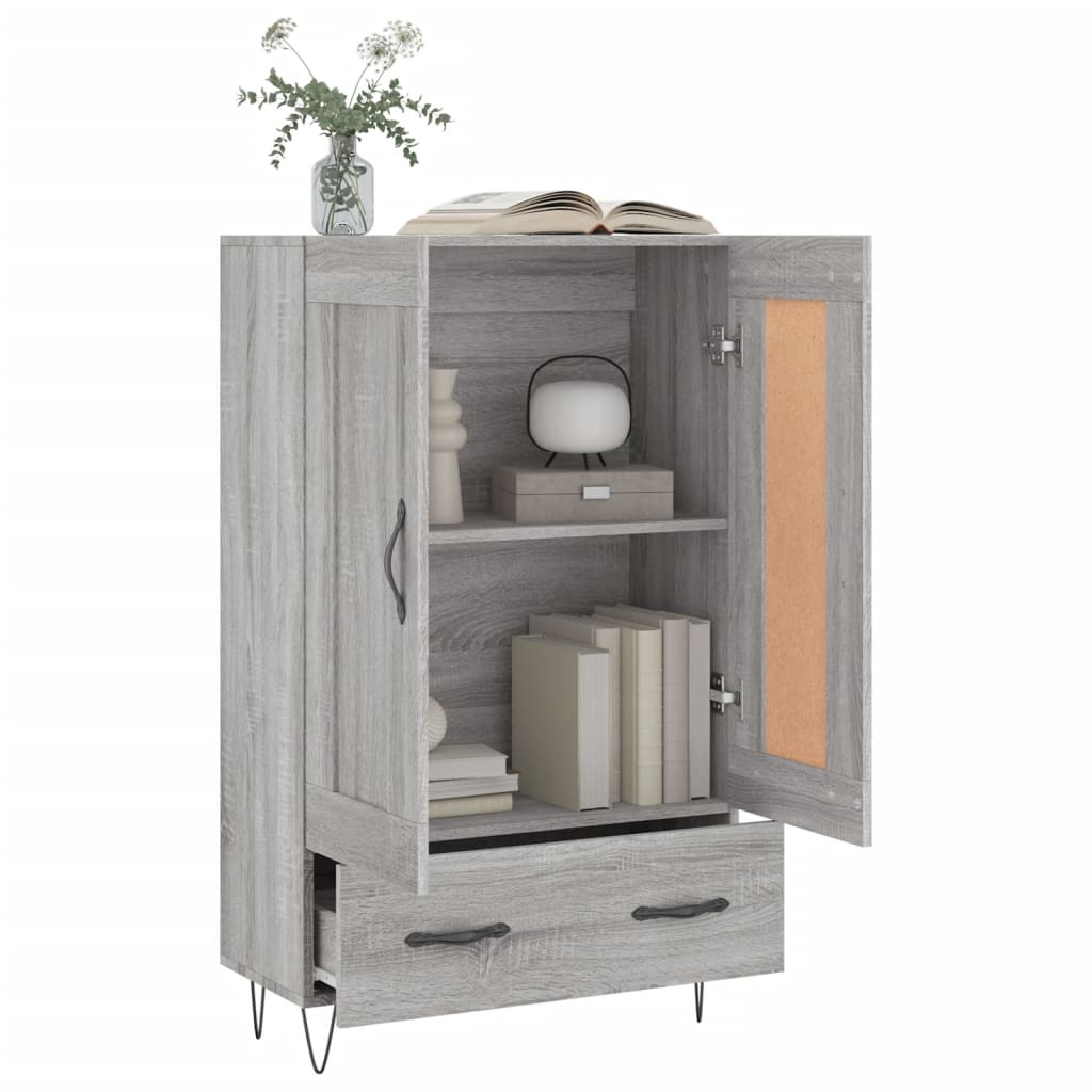 Buffet haut sonoma gris 69,5x31x115 cm bois d'ingénierie