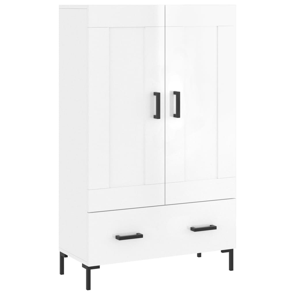 High sideboard white gloss 69.5x31x115 cm engineered wood