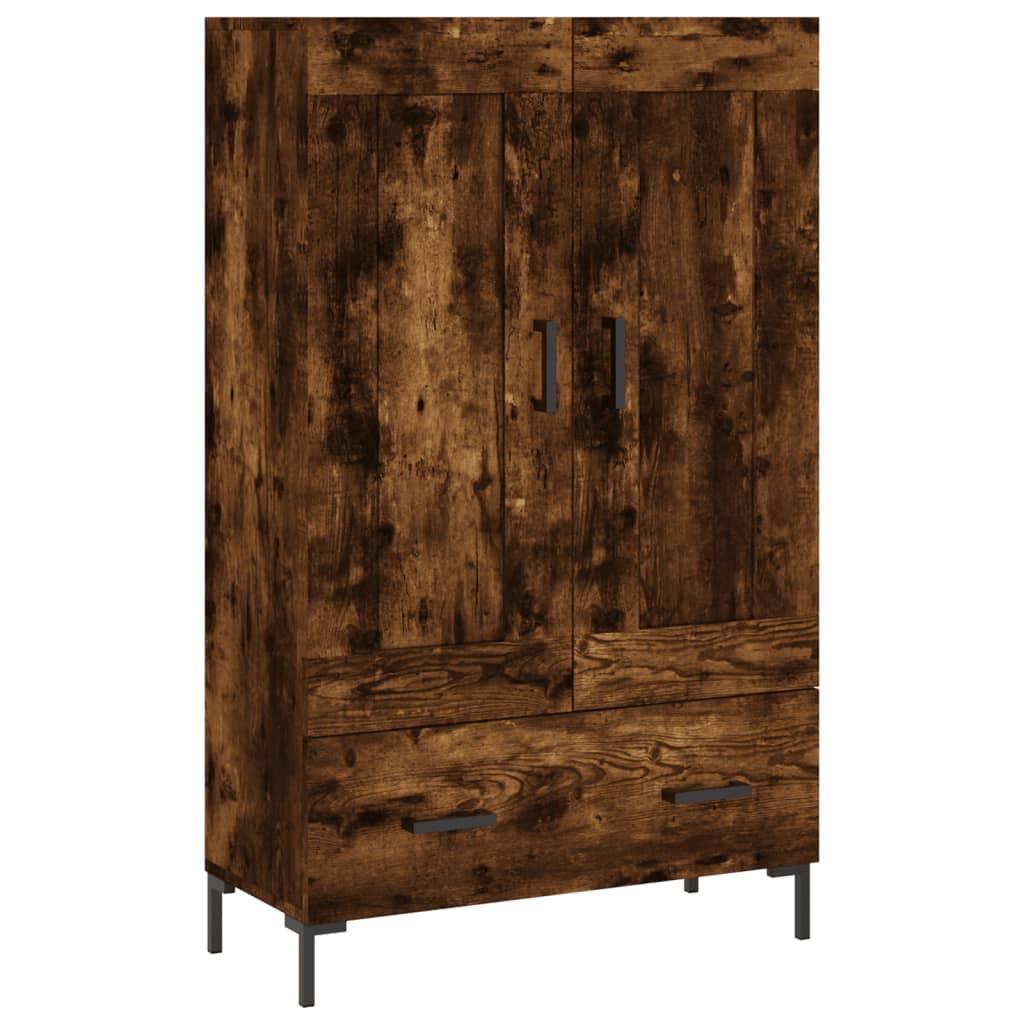 Buffet haut chêne fumé 69,5x31x115 cm bois d'ingénierie