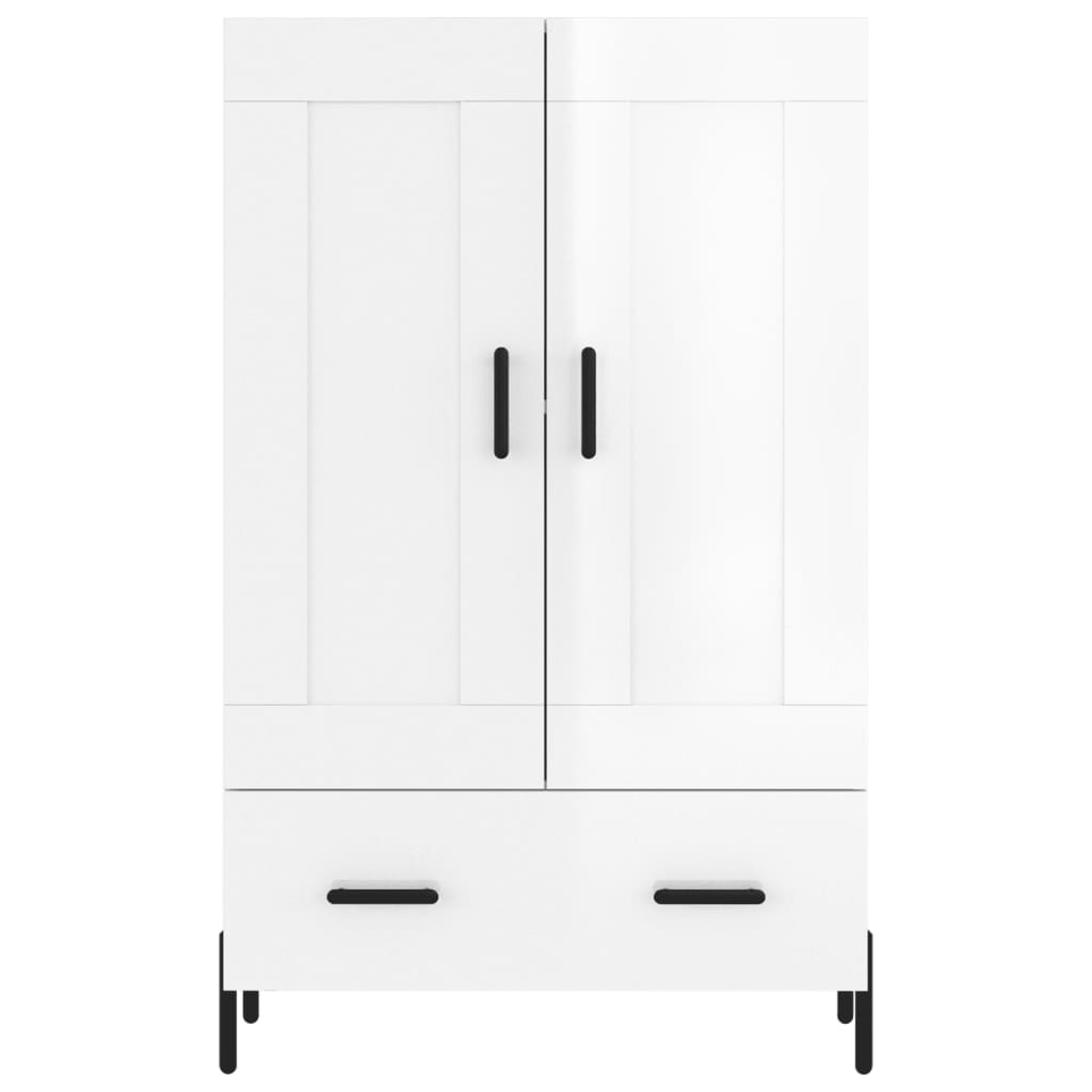 High sideboard white gloss 69.5x31x115 cm engineered wood