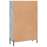 Betongraues hohes Sideboard 69,5 x 31 x 115 cm, Holzwerkstoff