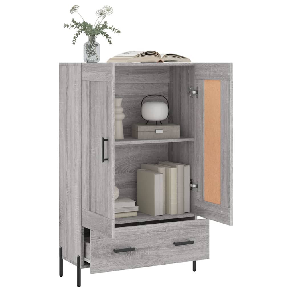 Buffet haut sonoma gris 69,5x31x115 cm bois d'ingénierie