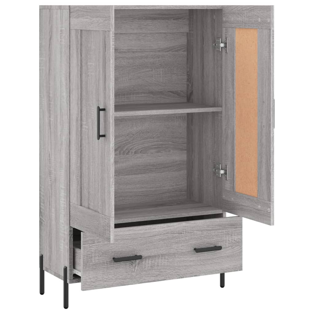 Buffet haut sonoma gris 69,5x31x115 cm bois d'ingénierie