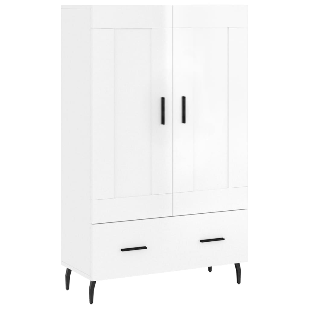 High sideboard white gloss 69.5x31x115 cm engineered wood