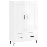 High sideboard white gloss 69.5x31x115 cm engineered wood