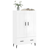 High sideboard white gloss 69.5x31x115 cm engineered wood