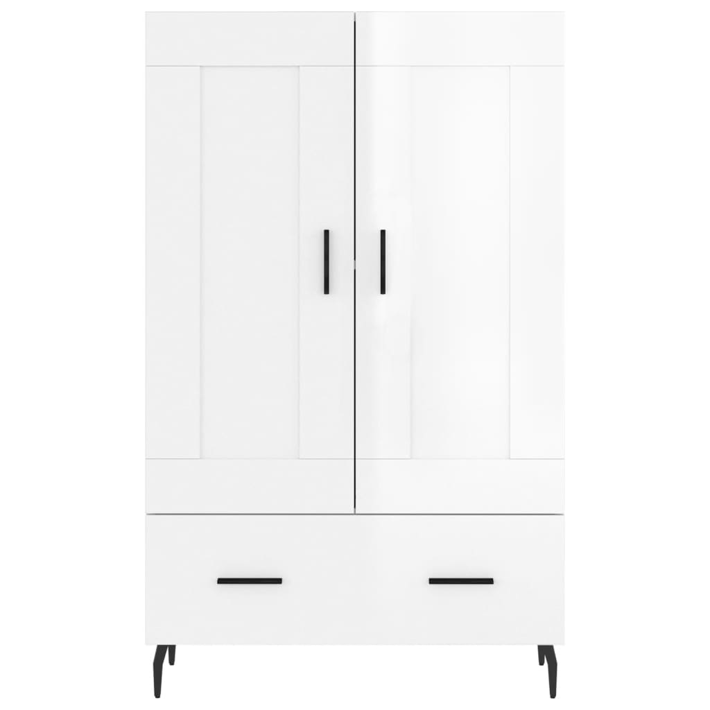 High sideboard white gloss 69.5x31x115 cm engineered wood