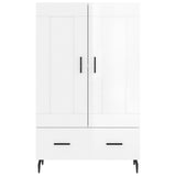 High sideboard white gloss 69.5x31x115 cm engineered wood