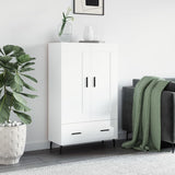 High sideboard white gloss 69.5x31x115 cm engineered wood