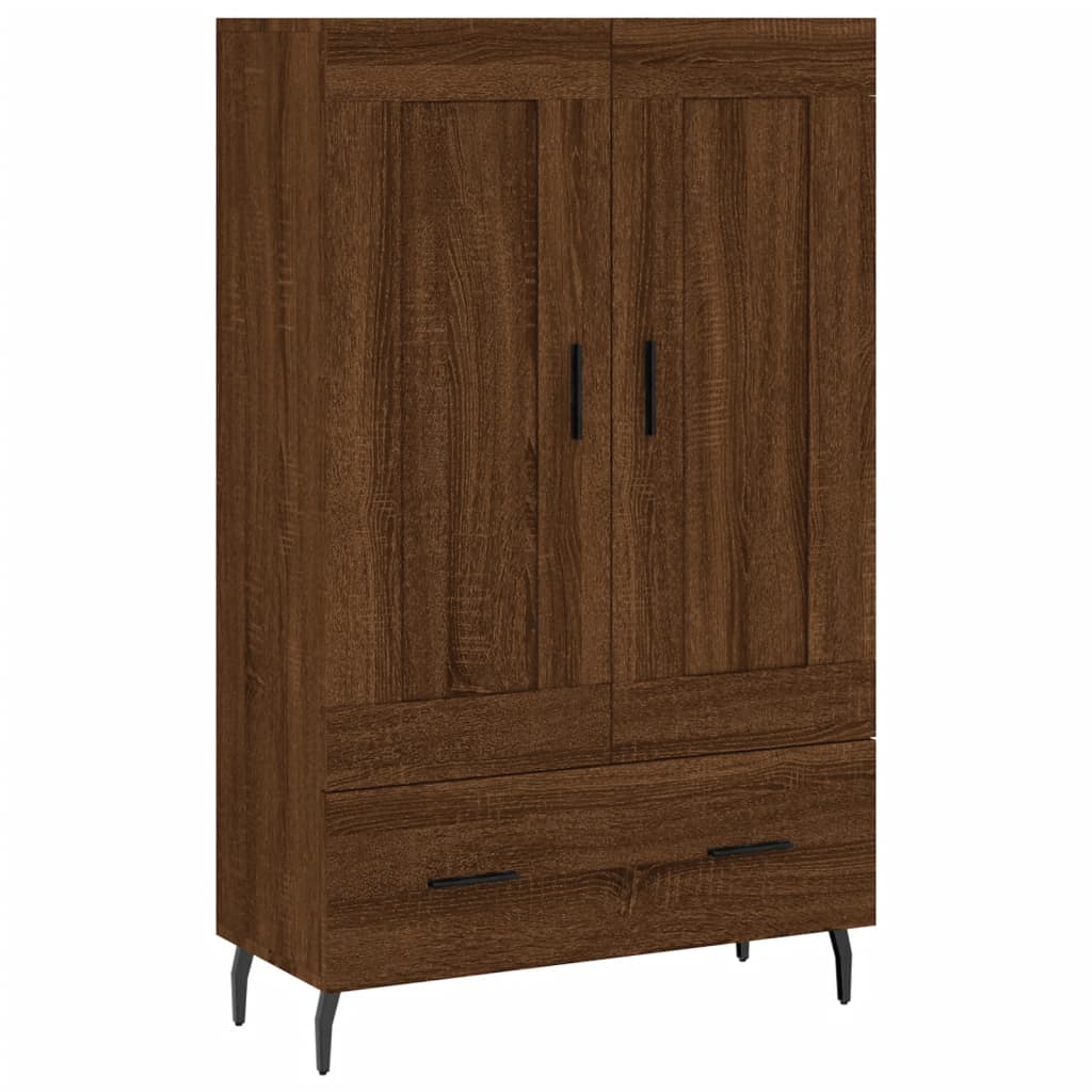 High sideboard brown oak 69.5x31x115 cm engineered wood