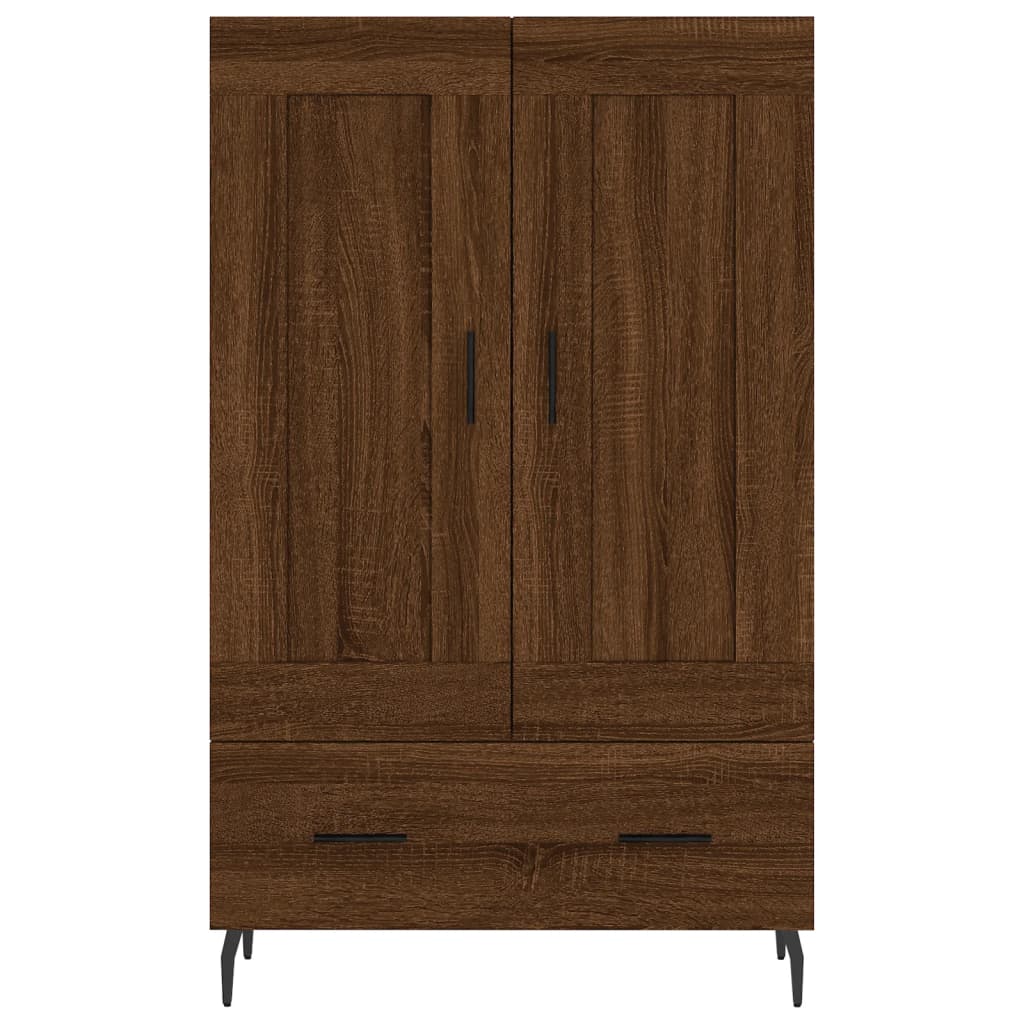 High sideboard brown oak 69.5x31x115 cm engineered wood