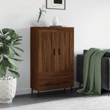 High sideboard brown oak 69.5x31x115 cm engineered wood