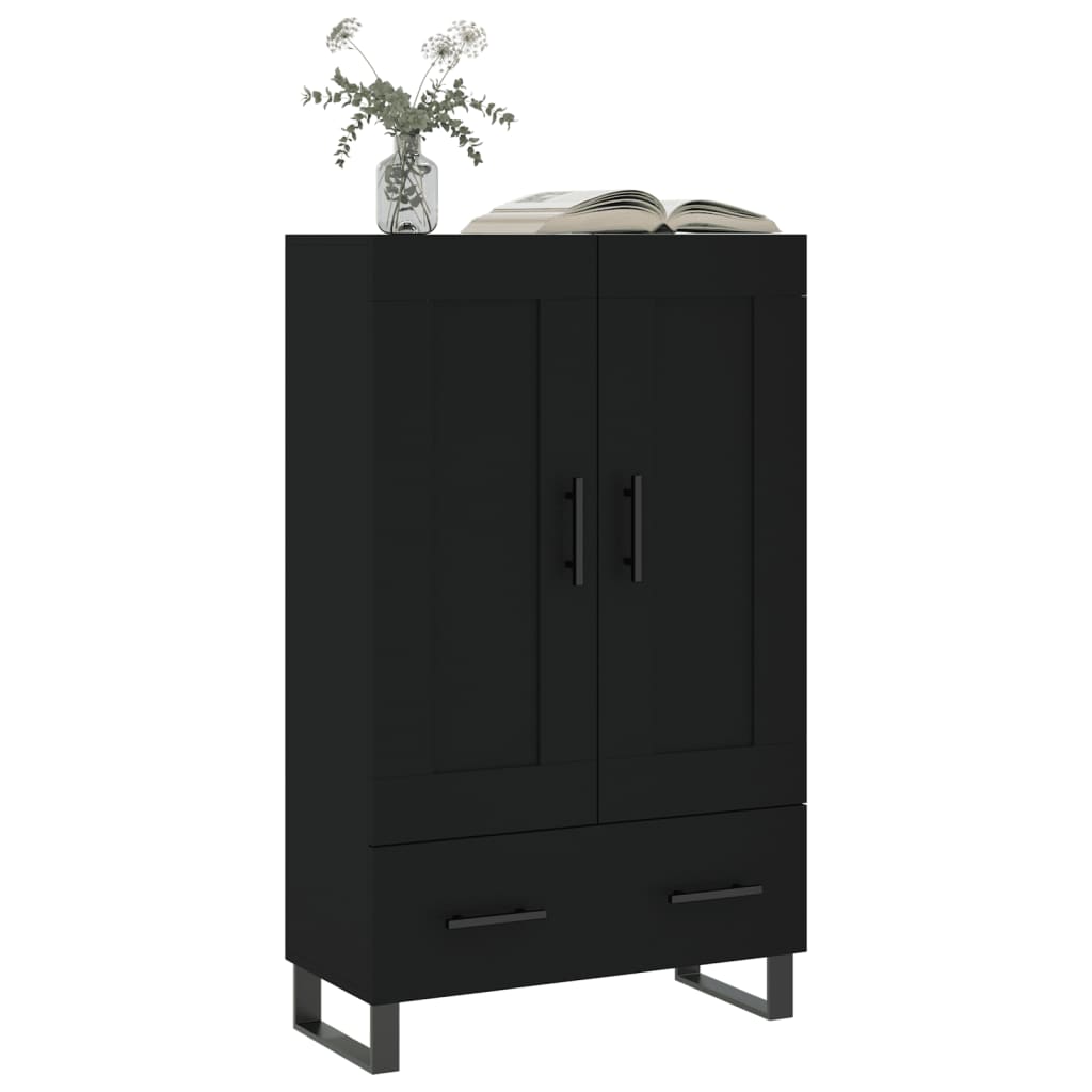 Black high sideboard 69.5x31x115 cm engineered wood