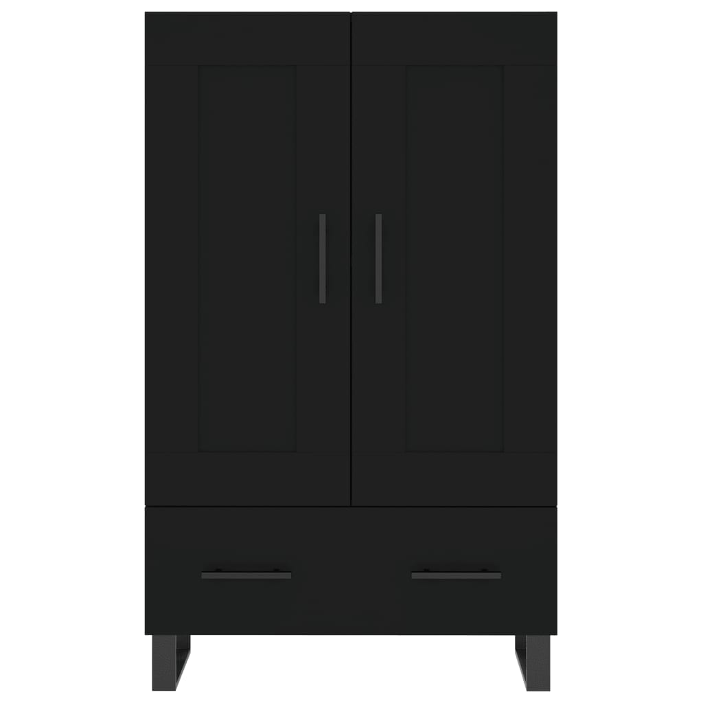 Black high sideboard 69.5x31x115 cm engineered wood