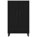 Black high sideboard 69.5x31x115 cm engineered wood