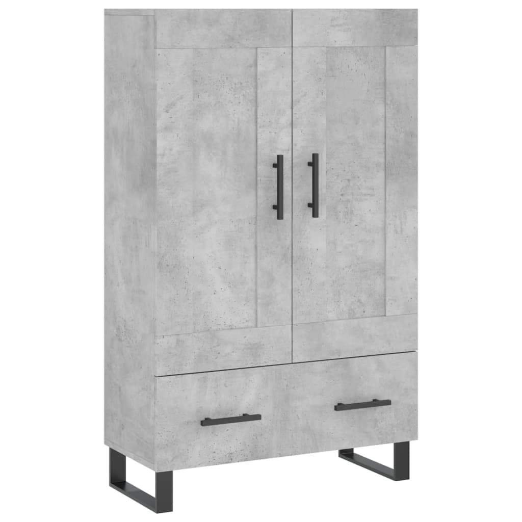 Buffet haut gris béton 69,5x31x115 cm bois d'ingénierie