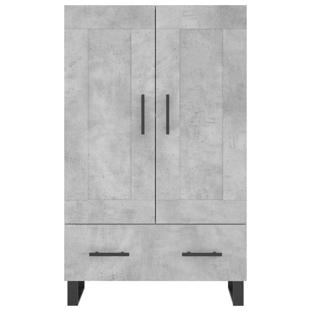 Buffet haut gris béton 69,5x31x115 cm bois d'ingénierie