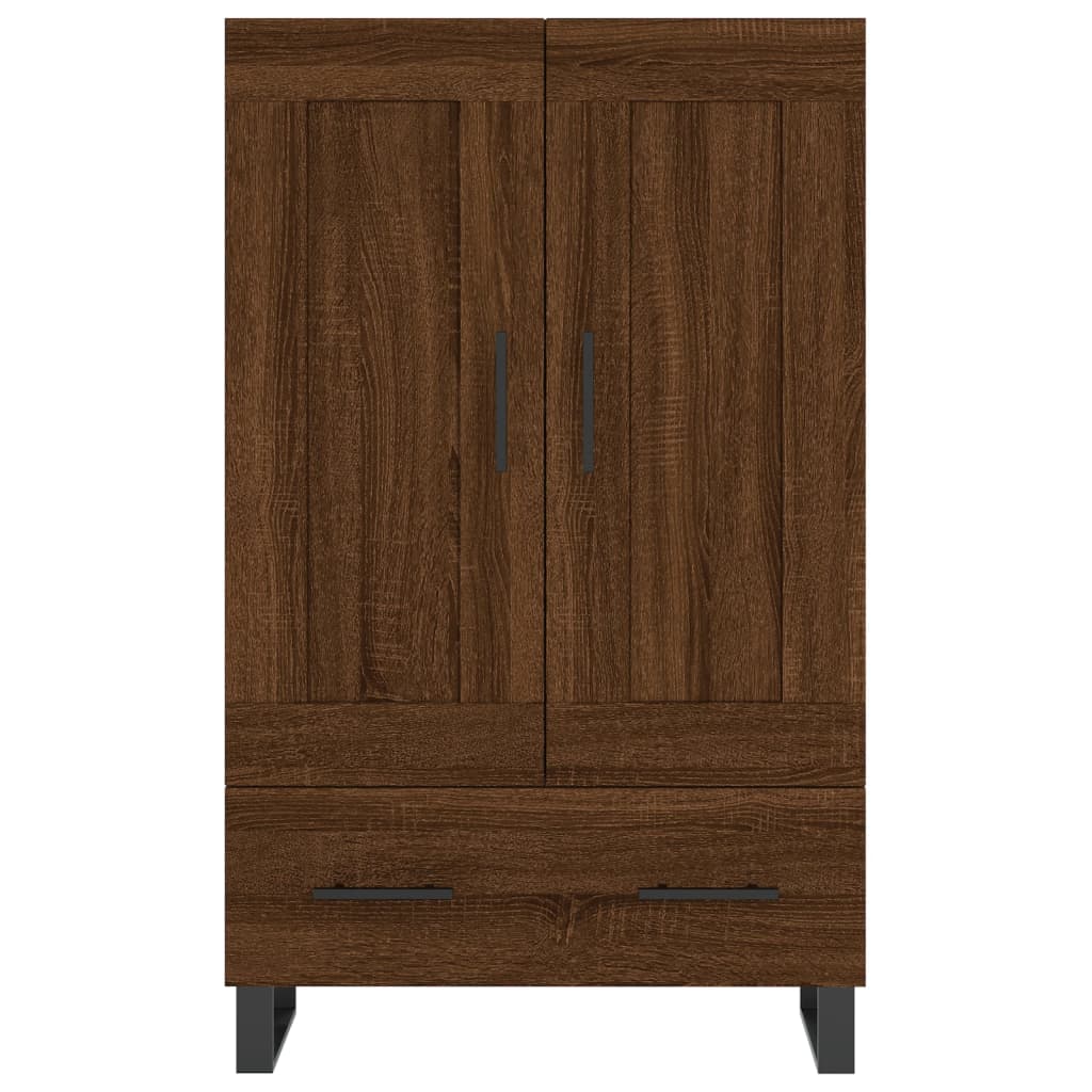 Buffet haut chêne marron 69,5x31x115 cm bois d'ingénierie