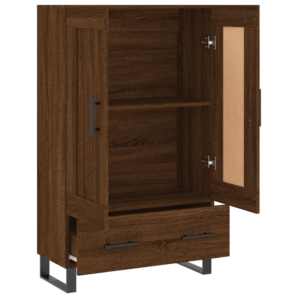 Buffet haut chêne marron 69,5x31x115 cm bois d'ingénierie