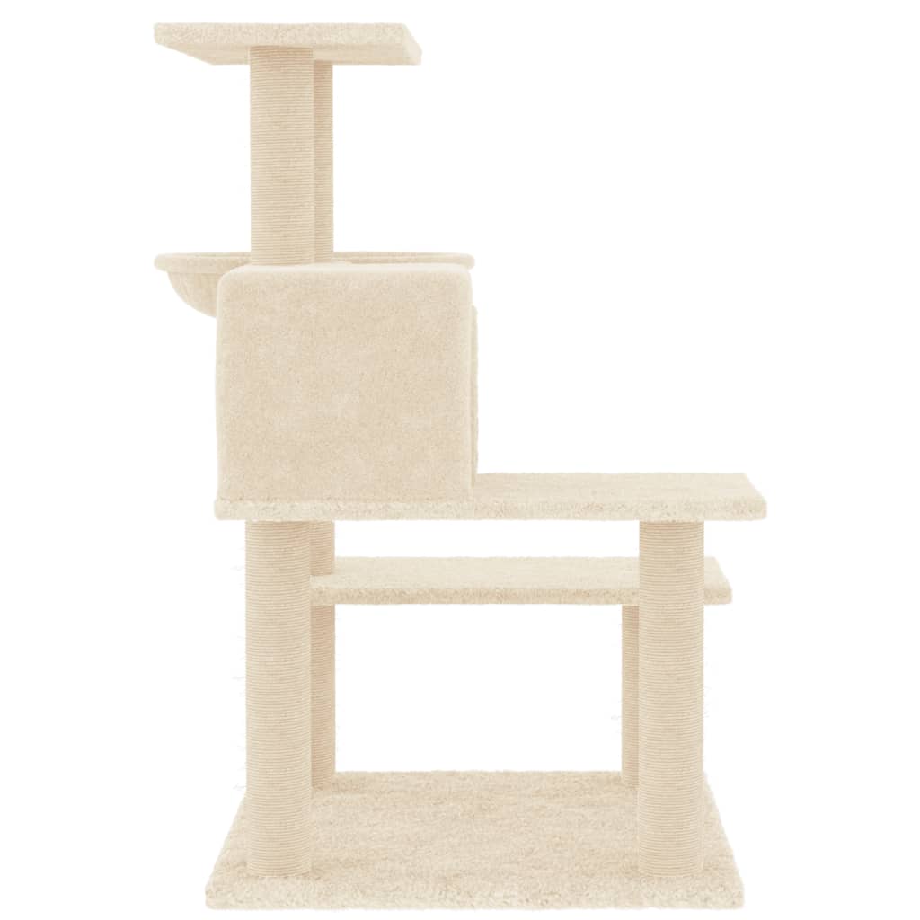 Arbre à chat avec griffoirs en sisal crème 82,5 cm