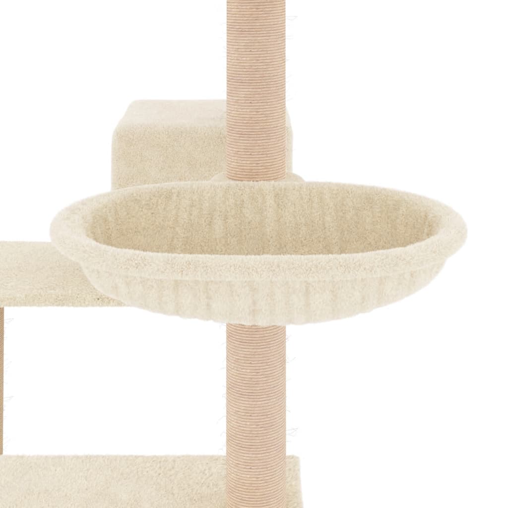 Arbre à chat avec griffoirs en sisal crème 82,5 cm