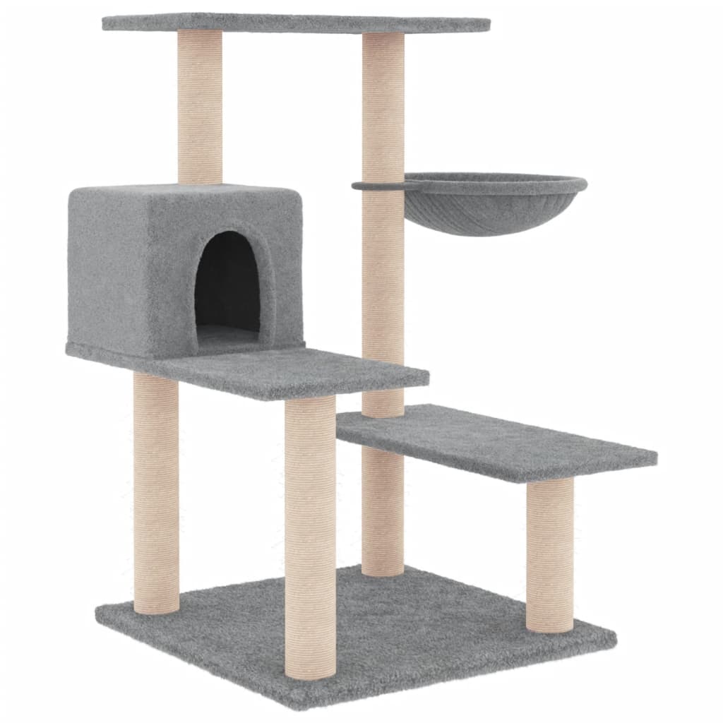 Arbre à chat avec griffoirs en sisal gris clair 82,5 cm