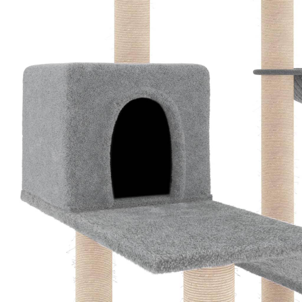 Arbre à chat avec griffoirs en sisal gris clair 82,5 cm