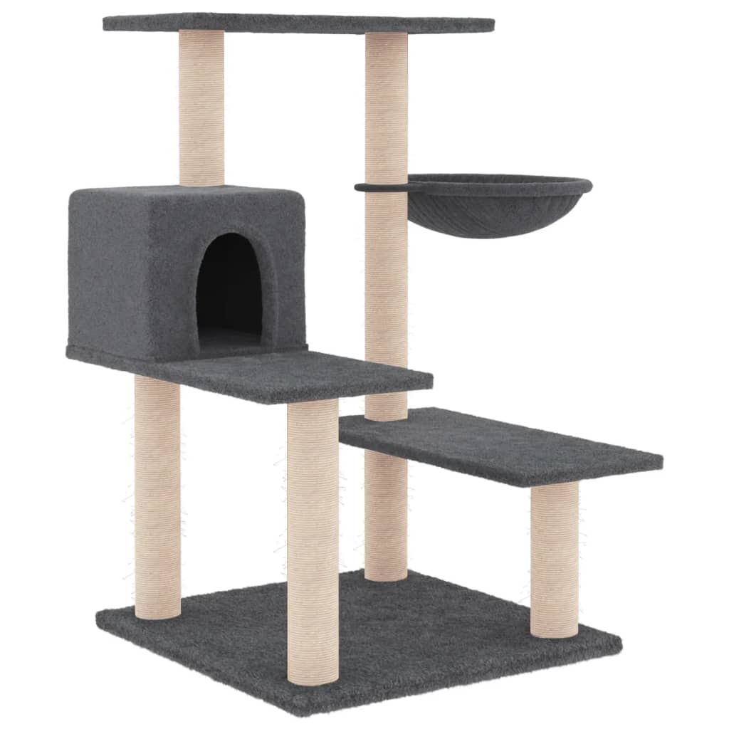 Arbre à chat avec griffoirs en sisal gris foncé 82,5 cm