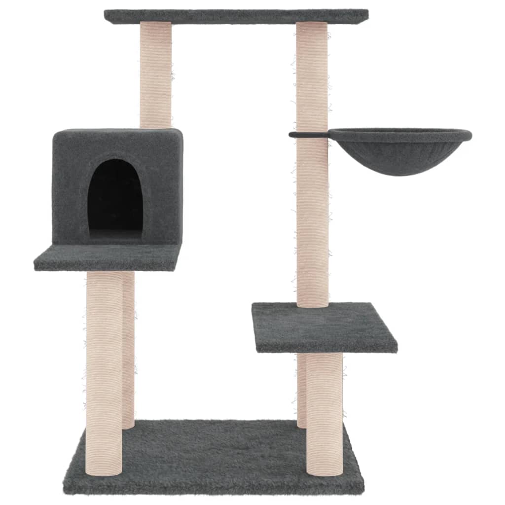 Arbre à chat avec griffoirs en sisal gris foncé 82,5 cm