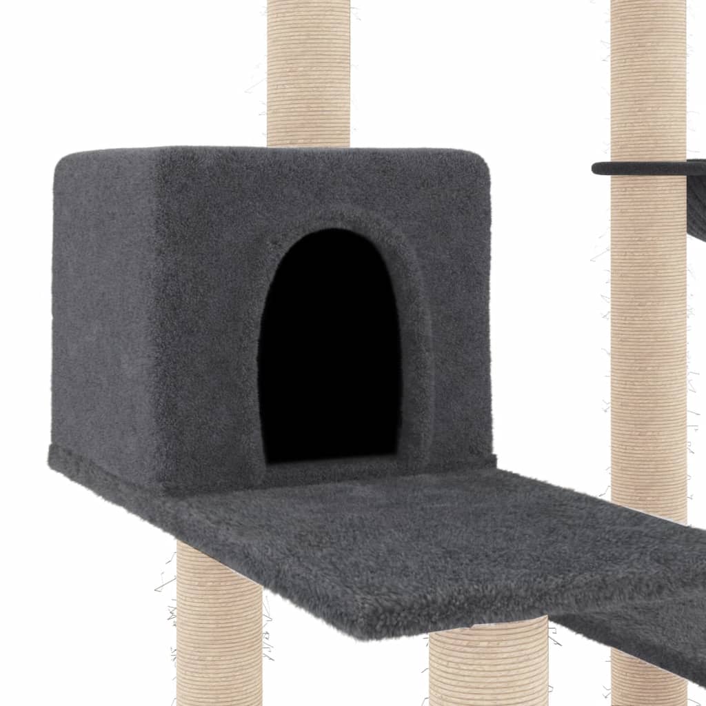 Arbre à chat avec griffoirs en sisal gris foncé 82,5 cm