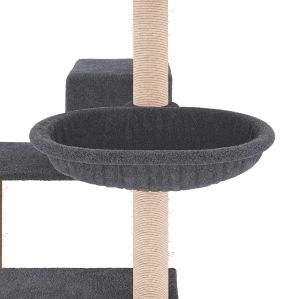 Arbre à chat avec griffoirs en sisal gris foncé 82,5 cm