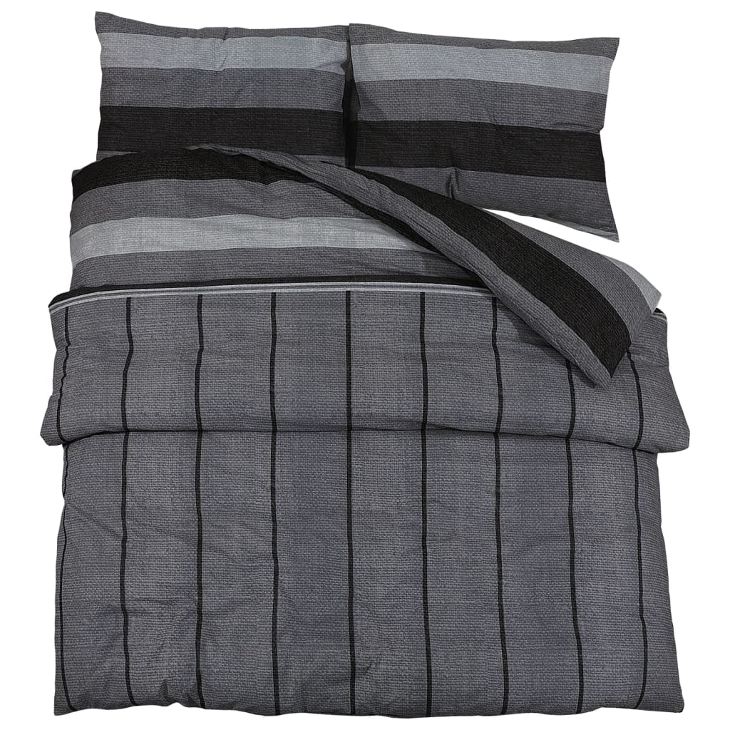 Dark Grey Duvet Cover Set 260x240 cm Cotton