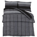 Dark Grey Duvet Cover Set 225x220 cm Cotton