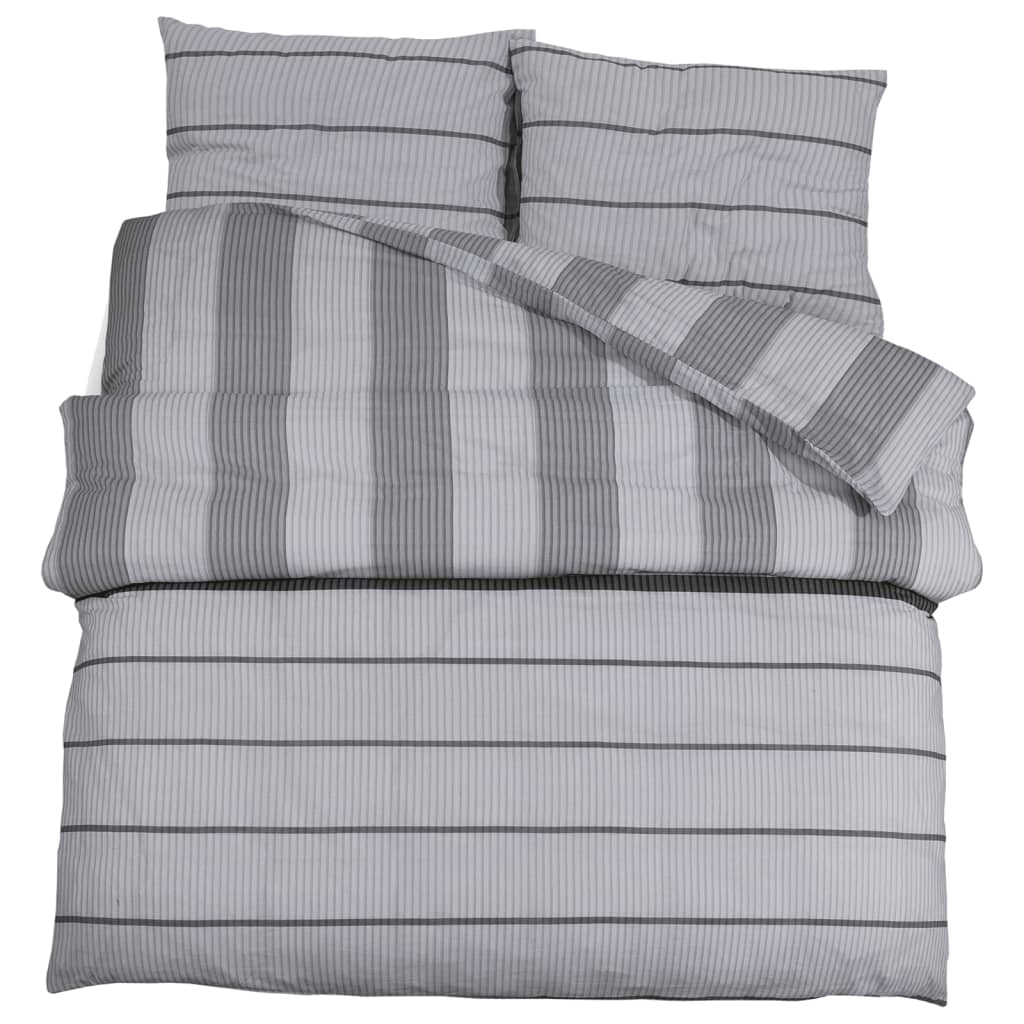 Grey Duvet Cover Set 200x200 cm Cotton