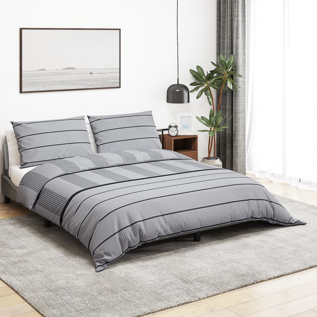 Ensemble de housse de couette Gris 260x240 cm Coton