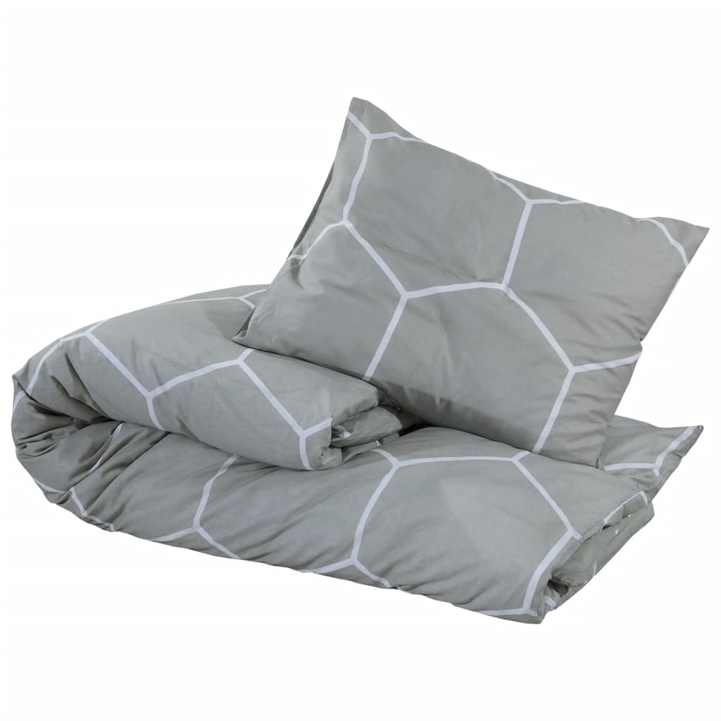 Grey Duvet Cover Set 200x200 cm Cotton