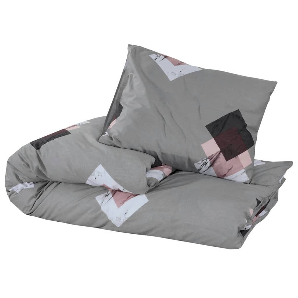 Grey Duvet Cover Set 140x200 cm Cotton