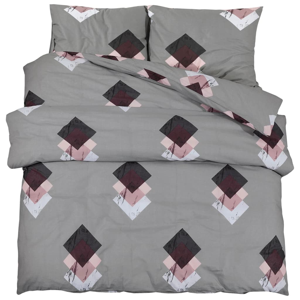 Grey Duvet Cover Set 200x200 cm Cotton