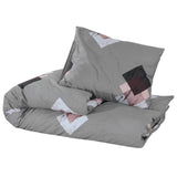 Ensemble de housse de couette Gris 225x220 cm Coton