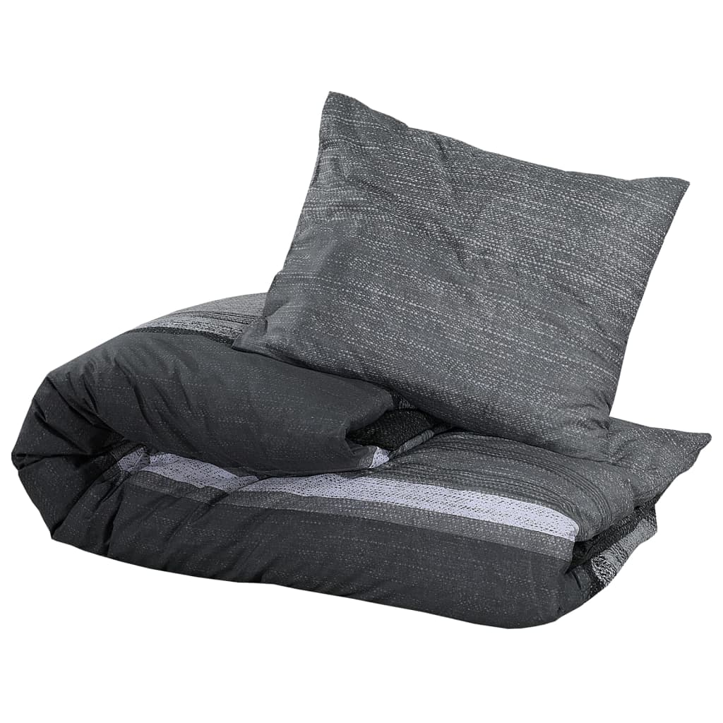 Ensemble de housse de couette gris foncé 240x220 cm Coton